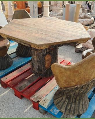 Tavolo Esagonale Effetto Legno