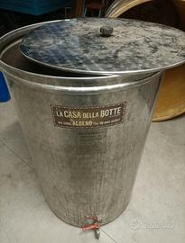Botte acciaio  300 litri  con coperchio rubinetto