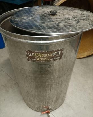 Botte acciaio  300 litri  con coperchio rubinetto