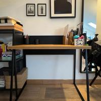 Scrivania industriale rovere e metallo nero