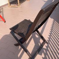 Set di 4 sedie da esterno in legno