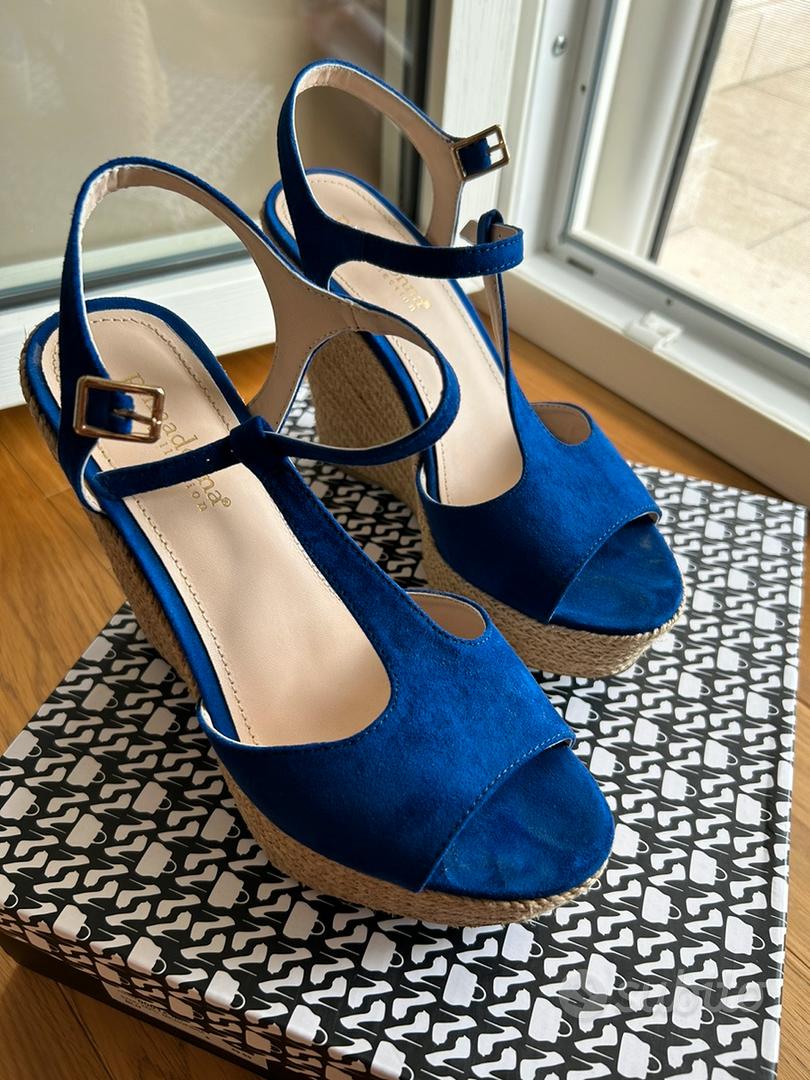 Sandali zeppa outlet blu elettrico