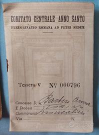 Tessera Pellegrino e Biglietto FS Anno santo 1950