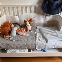 Culla e fasciatoio 3 cassetti Azzurra design bianc