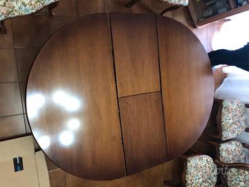 Tavolo tondo allungabile in legno massello