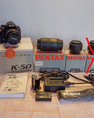 Pentax K-50 + 50mm f1.4,  18-55mm, 80-200mm