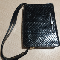 Borsa vintage nera in vera pelle di serpente