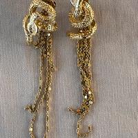 Orecchini brone e argento “ serpi con catene”