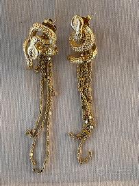 Orecchini brone e argento “ serpi con catene”