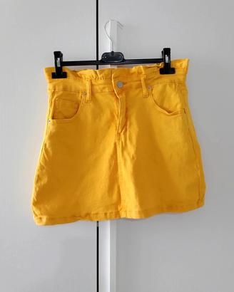 Minigonna gialla A Vita Alta donna m – 98% cotone 
