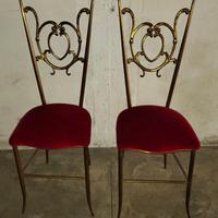 Sedie chiavarine antiche vintage velluto