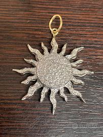 CIONDOLO ORO BIANCO 18 KT CON DIAMANTI