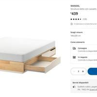 Struttura letto Mandal ikea 1 piazza e mezzo