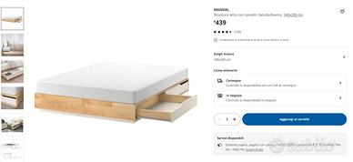 Struttura letto Mandal ikea 1 piazza e mezzo