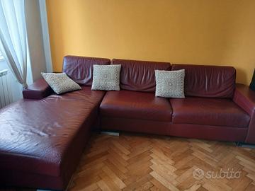 Divano letto in pelle