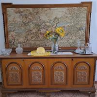 Credenza 4 ante con arazzo caccia alla volpe