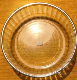 Ciotola in vetro bordo silver plated Sheratonn