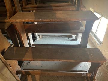 banchi scuola in legno anni '50