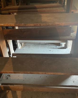 banchi scuola in legno anni '50