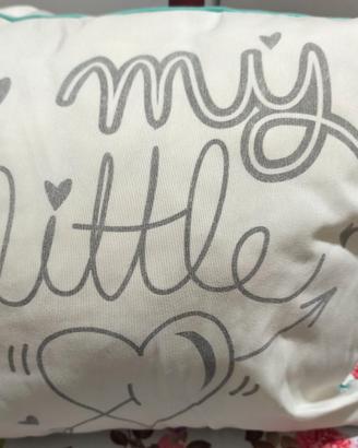 Cuscino con scritta My Little con cuore