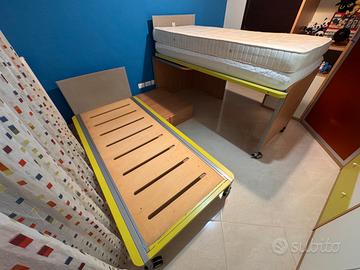 Cameretta Letto a Soppalco Scorrevole Salvaspazio