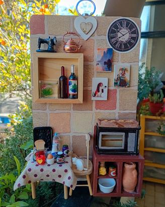 Tagliere /quadro decorato a mano mini cucina.