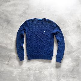 Ralph Lauren maglione blu cable knit junior