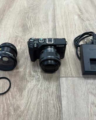 Canon M3 + obiettivo 15/45 + obiettivo grandangolo