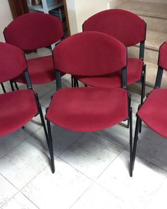 6 sedie ufficio sala d’attesa alcantara metallo