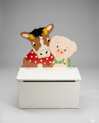 Cassapanca Porta Giochi in Legno Bambini Fattoria