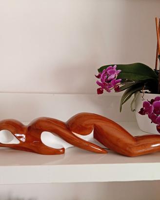 Scultura nudo femminile in legno di Ciliegio