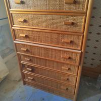 Cassettiera in bambù e vimini
