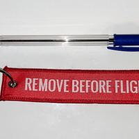 Portachiavi Keychain Remove before flight rosso