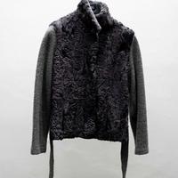 Giacca in pelliccia naturale con maniche in lana