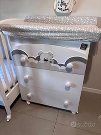 Fasciatoio italbaby con bagnetto e 3 cassetti