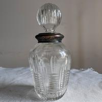 Antica bottiglia cristallo e argento per brandy