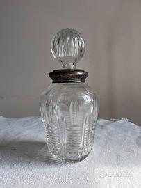 Antica bottiglia cristallo e argento per brandy