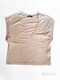 Canotta con scollo a V Zara - Beige| Taglia S