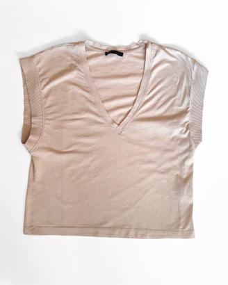 Canotta con scollo a V Zara - Beige| Taglia S