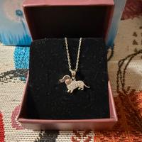 Collana argento con ciondolo cane bassotto