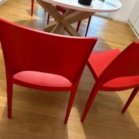 4 sedie rosse in propilene, molto comode!