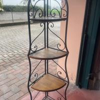 Angoliera per esterno o interno in ferro e legno