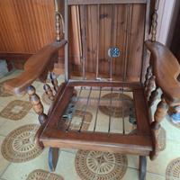 Coppia di 2 poltrone /sedie a dondolo legno