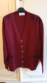 Cardigan uomo rosso bordeaux 50% in lana merinos 