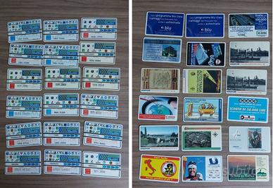 18 Viacard usate pubblicità sul retro