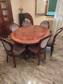 tavolo arte povera con vetrina e sedia 