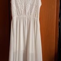 vestito senza maniche  bianco panna