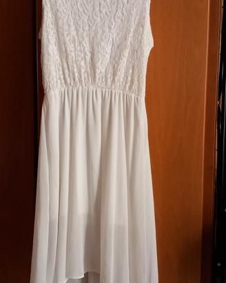 vestito senza maniche  bianco panna