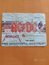Raro biglietto Monsters of Rock 1991-AC / DC Metal