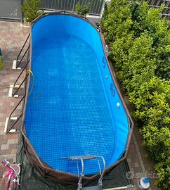 PISCINA OVALE BESTWAY RATTAN CON OBLÒ